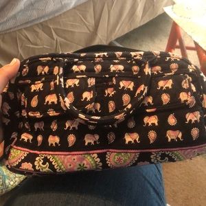 Black and pink elephant mini Vera Bradley bag